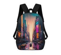 sinyumoney Children's Backpacks New York Times Square School Bag 3D Printed Children's School Backpack Fashion Travel Backpacks for Kids School Students 17inch