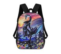 sinyumoney Children's Backpacks Oceans Sunrise School Bag 3D Printed Children's School Backpack Fashion Travel Backpacks for Kids School Students 17inch