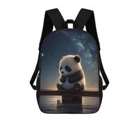 sinyumoney Children's Backpacks Panda Under The Stars School Bag 3D Printed Children's School Backpack Fashion Travel Backpacks for Kids School Students 17inch