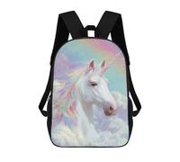 sinyumoney Children's Backpacks Pastel Unicorn School Bag 3D Printed Children's School Backpack Fashion Travel Backpacks for Kids School Students 17inch