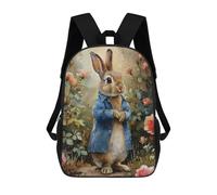 sinyumoney Children's Backpacks Peter Rabbit in A Garden School Bag 3D Printed Children's School Backpack Fashion Travel Backpacks for Kids School Students 17inch