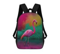 sinyumoney Children's Backpacks Pink Flamingo School Bag 3D Printed Children's School Backpack Fashion Travel Backpacks for Kids School Students 17inch