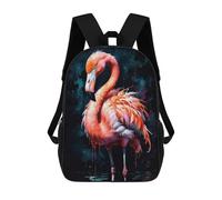 sinyumoney Children's Backpacks Pink Flamingo Watercolor School Bag 3D Printed Children's School Backpack Fashion Travel Backpacks for Kids School Students 17inch