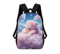 sinyumoney Children's Backpacks Pink Teddy In Dreamland School Bag 3D Printed Children's School Backpack Fashion Travel Backpacks for Kids School Students 17inch