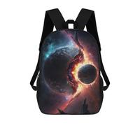 sinyumoney Children's Backpacks Planetary Convergence in Space School Bag 3D Printed Children's School Backpack Fashion Travel Backpacks for Kids School Students 17inch