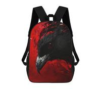 sinyumoney Children's Backpacks Raven With Red Eyes School Bag 3D Printed Children's School Backpack Fashion Travel Backpacks for Kids School Students 17inch
