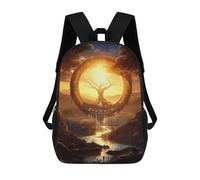 sinyumoney Children's Backpacks Ring Gade Tree School Bag 3D Printed Children's School Backpack Fashion Travel Backpacks for Kids School Students 17inch