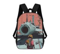 sinyumoney Children's Backpacks Robotic Probes School Bag 3D Printed Children's School Backpack Fashion Travel Backpacks for Kids School Students 17inch