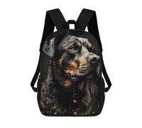 sinyumoney Children's Backpacks Rottweiler Dog Folklore School Bag 3D Printed Children's School Backpack Fashion Travel Backpacks for Kids School Students 17inch