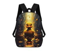 sinyumoney Children's Backpacks Rubber Duck Bath Duck School Bag 3D Printed Children's School Backpack Fashion Travel Backpacks for Kids School Students 17inch