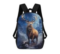 sinyumoney Children's Backpacks Scottish Deer Stag School Bag 3D Printed Children's School Backpack Fashion Travel Backpacks for Kids School Students 17inch