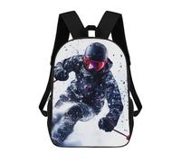 sinyumoney Children's Backpacks Skier in Action School Bag 3D Printed Children's School Backpack Fashion Travel Backpacks for Kids School Students 17inch