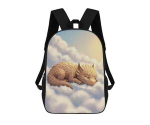 sinyumoney Children's Backpacks Sleeping Dragon Cub on Clouds School Bag 3D Printed Children's School Backpack Fashion Travel Backpacks for Kids School Students 17inch