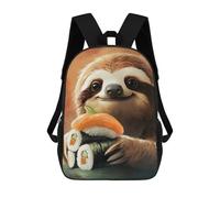 sinyumoney Children's Backpacks Sloth Japanese Sushi Roll Nori Seaweed School Bag 3D Printed Children's School Backpack Fashion Travel Backpacks for Kids School Students 17inch