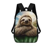 sinyumoney Children's Backpacks Smiling Sloth in Jungle, Nursery, Cute Animal School Bag 3D Printed Children's School Backpack Fashion Travel Backpacks for Kids School Students 17inch