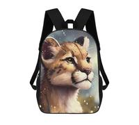sinyumoney Children's Backpacks Snowy Leopard Cub Gazing School Bag 3D Printed Children's School Backpack Fashion Travel Backpacks for Kids School Students 17inch