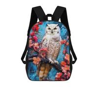 sinyumoney Children's Backpacks Snowy Owl School Bag 3D Printed Children's School Backpack Fashion Travel Backpacks for Kids School Students 17inch