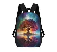 sinyumoney Children's Backpacks Space Fantasy Landscape School Bag 3D Printed Children's School Backpack Fashion Travel Backpacks for Kids School Students 17inch