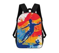 sinyumoney Children's Backpacks Spanish Soccer Player School Bag 3D Printed Children's School Backpack Fashion Travel Backpacks for Kids School Students 17inch