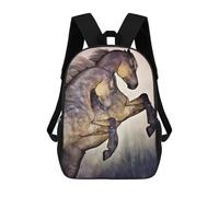 sinyumoney Children's Backpacks Stallions Pastel School Bag 3D Printed Children's School Backpack Fashion Travel Backpacks for Kids School Students 17inch