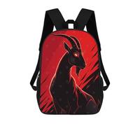 sinyumoney Children's Backpacks Stylized Goat Illustration School Bag 3D Printed Children's School Backpack Fashion Travel Backpacks for Kids School Students 17inch
