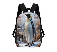 sinyumoney Children's Backpacks Surreal Penguin Safari School Bag 3D Printed Children's School Backpack Fashion Travel Backpacks for Kids School Students 17inch