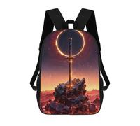 sinyumoney Children's Backpacks The Eclipse School Bag 3D Printed Children's School Backpack Fashion Travel Backpacks for Kids School Students 17inch