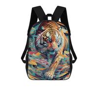 sinyumoney Children's Backpacks The Powerful Tiger School Bag 3D Printed Children's School Backpack Fashion Travel Backpacks for Kids School Students 17inch