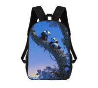 sinyumoney Children's Backpacks Three Pandas in Trees School Bag 3D Printed Children's School Backpack Fashion Travel Backpacks for Kids School Students 17inch