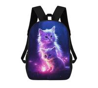 sinyumoney Children's Backpacks Two Little Cat School Bag 3D Printed Children's School Backpack Fashion Travel Backpacks for Kids School Students 17inch
