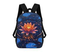sinyumoney Children's Backpacks Vibrant Water Lily Painting School Bag 3D Printed Children's School Backpack Fashion Travel Backpacks for Kids School Students 17inch