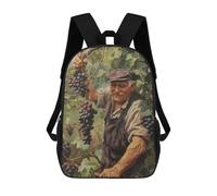 sinyumoney Children's Backpacks Vineyard Harvest Painting School Bag 3D Printed Children's School Backpack Fashion Travel Backpacks for Kids School Students 17inch