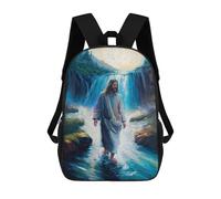 sinyumoney Children's Backpacks Waterwalking Jesus School Bag 3D Printed Children's School Backpack Fashion Travel Backpacks for Kids School Students 17inch