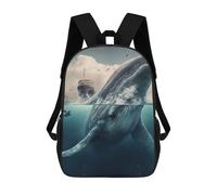 sinyumoney Children's Backpacks Whale Animals Sea School Bag 3D Printed Children's School Backpack Fashion Travel Backpacks for Kids School Students 17inch