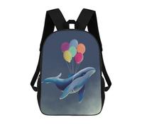 sinyumoney Children's Backpacks Whale Hello There School Bag 3D Printed Children's School Backpack Fashion Travel Backpacks for Kids School Students 17inch