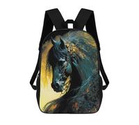 sinyumoney Children's Backpacks Whispering Shadows A Horse's Tale School Bag 3D Printed Children's School Backpack Fashion Travel Backpacks for Kids School Students 17inch
