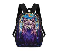 sinyumoney Children's Backpacks Wolf Magenta Night Abstrac School Bag 3D Printed Children's School Backpack Fashion Travel Backpacks for Kids School Students 17inch