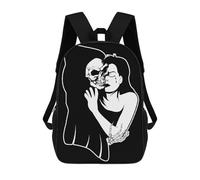 sinyumoney Children's Backpacks Woman Death Love Embrace I School Bag 3D Printed Children's School Backpack Fashion Travel Backpacks for Kids School Students 17inch