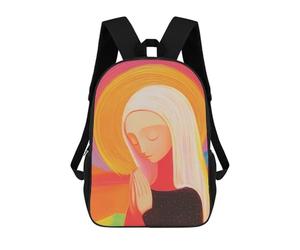 sinyumoney Children's Backpacks Woman Praying in Light School Bag 3D Printed Children's School Backpack Fashion Travel Backpacks for Kids School Students 17inch