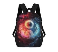 sinyumoney Children's Backpacks Yin Yang Cosmic School Bag 3D Printed Children's School Backpack Fashion Travel Backpacks for Kids School Students 17inch