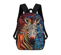sinyumoney Children's Backpacks Zebra Mosaic Art School Bag 3D Printed Children's School Backpack Fashion Travel Backpacks for Kids School Students 17inch