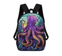 sinyumoney Children's School Backpack Amazing Octopus Abstract Teen Fashion Backpack Casual Backpack Boy Girl Teen School Bag 3D Printed Backpack 17inch