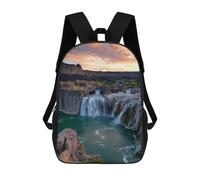 sinyumoney Children's School Backpack Amazon Waterfall Sunset Scenic View Fashion Schoolbag Fashion Unisex Travel Backpack School Bag 3D Cool Backpack 17inch