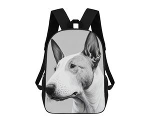 sinyumoney Children's School Backpack Artistic Bull Terrier Portrait Fashion Schoolbag Fashion Unisex Travel Backpack School Bag 3D Cool Backpack 17inch