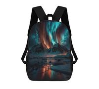 sinyumoney Children's School Backpack Aurora Borealis at Night Teen Fashion Backpack Casual Backpack Boy Girl Teen School Bag 3D Printed Backpack 17inch