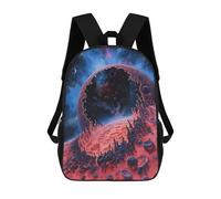 sinyumoney Children's School Backpack Broken Planet in Space Teen Fashion Backpack Casual Backpack Boy Girl Teen School Bag 3D Printed Backpack 17inch