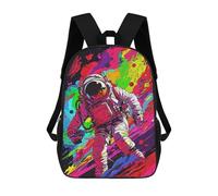 sinyumoney Children's School Backpack Colorful Astronaut Vintage Teen Fashion Backpack Casual Backpack Boy Girl Teen School Bag 3D Printed Backpack 17inch
