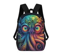 sinyumoney Children's School Backpack Colorful Octopus Artwork Fashion Schoolbag Fashion Unisex Travel Backpack School Bag 3D Cool Backpack 17inch