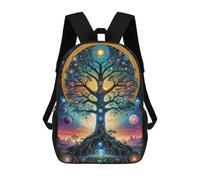 sinyumoney Children's School Backpack Cosmic Tree Of Life Teen Fashion Backpack Casual Backpack Boy Girl Teen School Bag 3D Printed Backpack 17inch