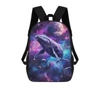 sinyumoney Children's School Backpack Cosmic Whale Teen Fashion Backpack Casual Backpack Boy Girl Teen School Bag 3D Printed Backpack 17inch